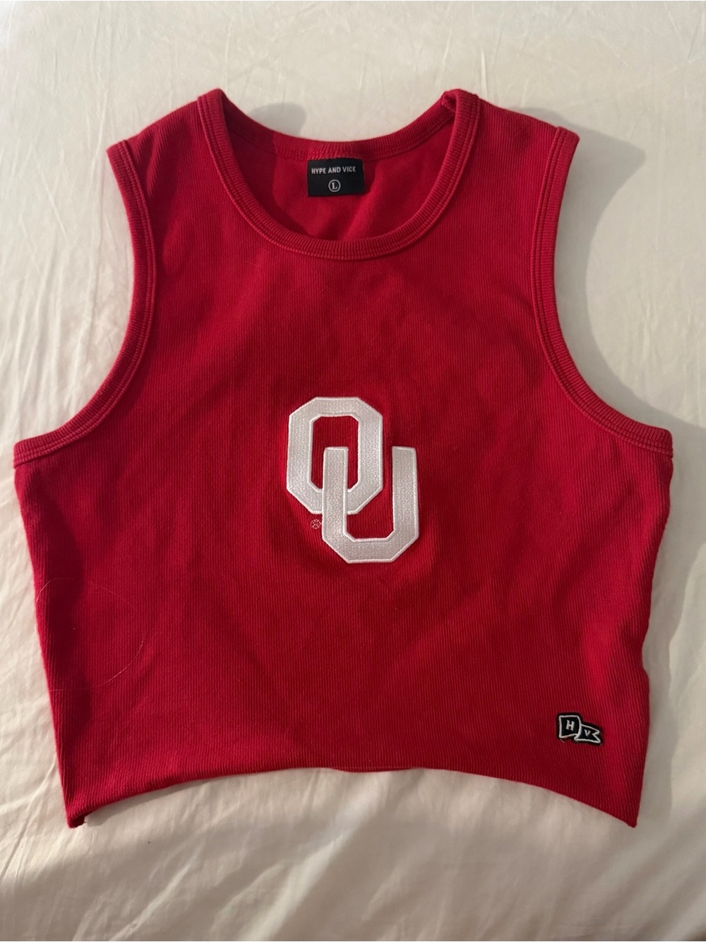 Hype and Vice University of Oklahoma Logo Cropped Tank